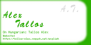 alex tallos business card